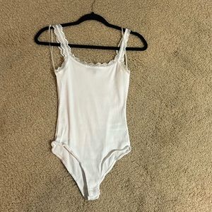 White lace body suit